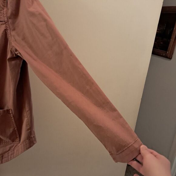 SO Sonoma Jacket Women's Large L Pink Cotton Utility Dusty Rose Chore Stretch - Picture 3 of 10